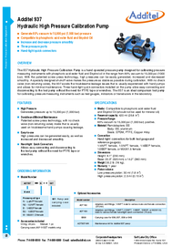 Thumbnail of document Data Sheet - 937 Hydraulic High Pressure Calibration Pump (Skydrol Oil)